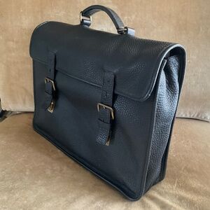 PRADA Black Pebbled Leather Briefcase late 90’s outstanding vintage